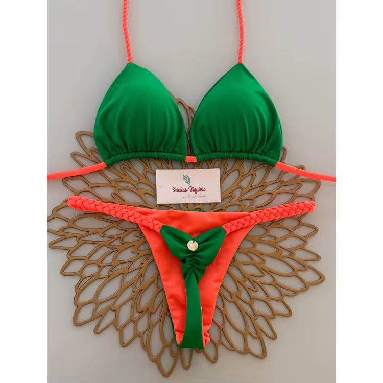 Green and Oragne bikini