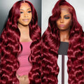 Burgundy Preplucked Hd Transparent 13x4 Body Wave Human Hair Lace Frontal
