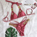 Crystal Diamond Bikini Sexy Women's Two-Piece Tie Swimsuit