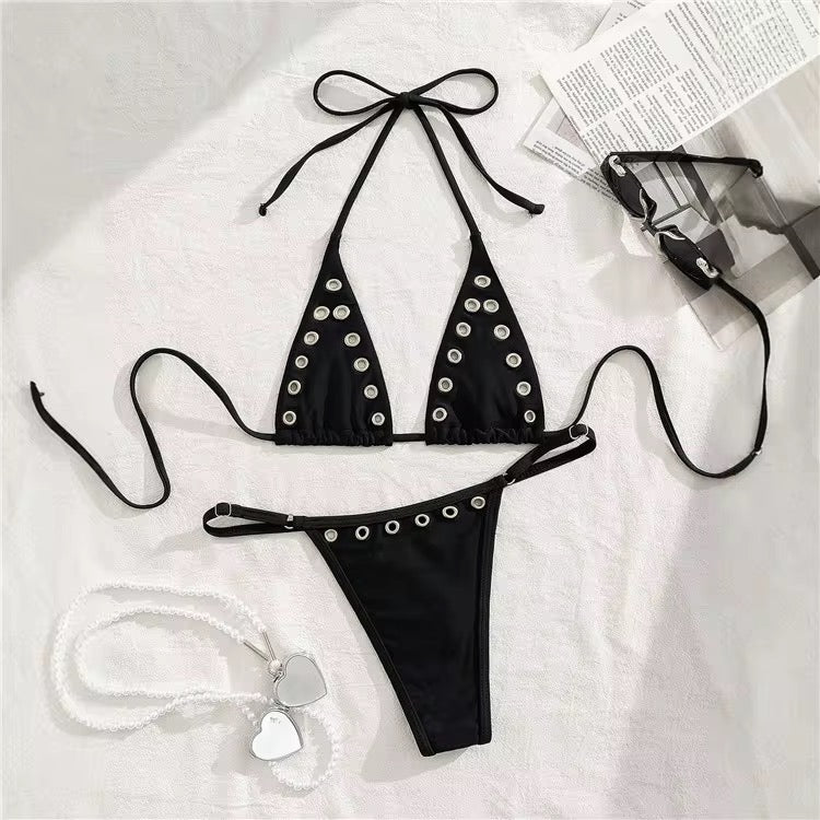 Women's casual skeleton strap-on bikini