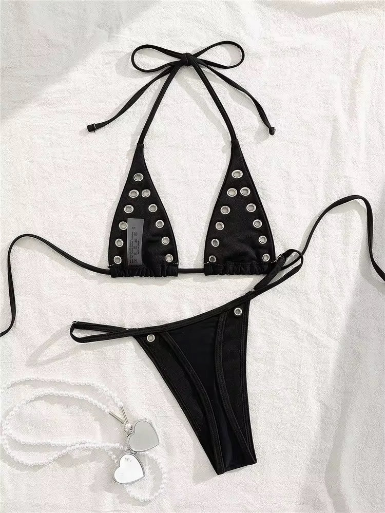 Women's casual skeleton strap-on bikini